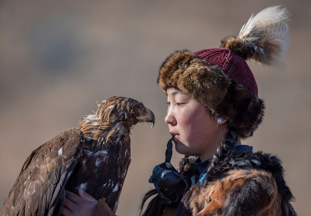 eagle huntress in mongolia