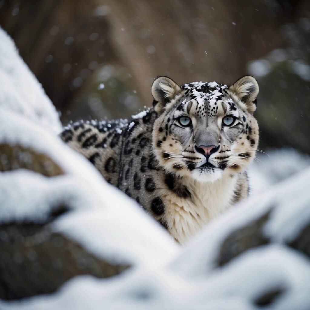 face snow leopard